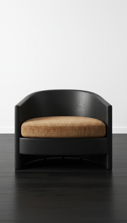 Charcoal oak statement lounge chair